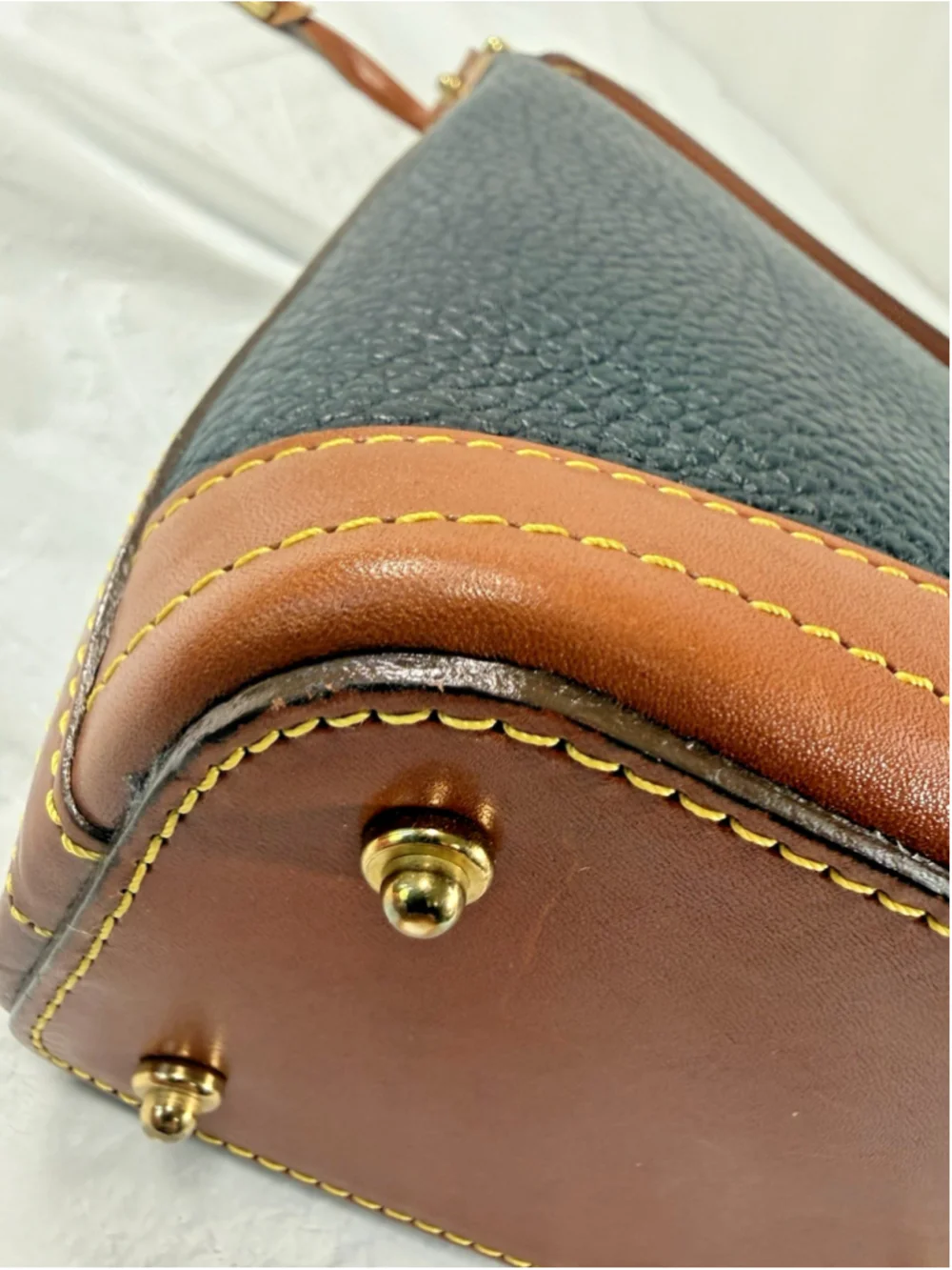 Dooney & Bourke Black Pebbled Leather small Hobo Shoulder Bag VTG Made in USA